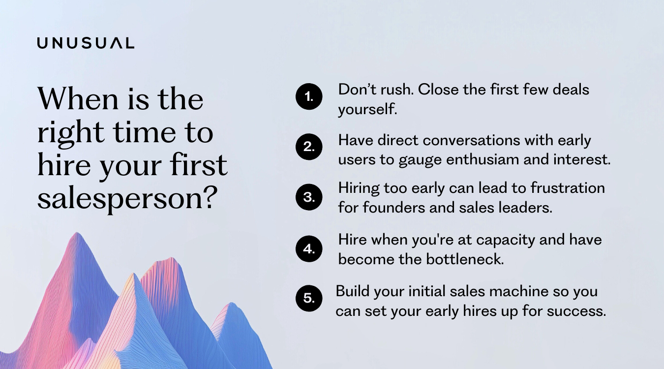 Why enterprise startup founders shouldn’t rush into hiring their first sales leader