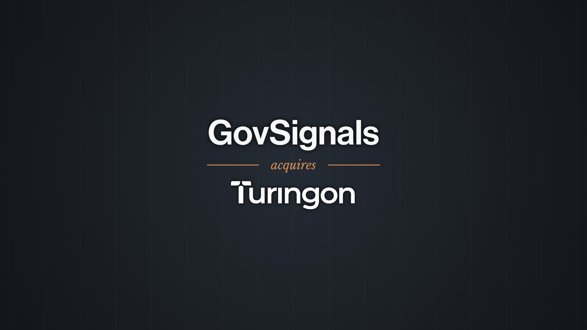 GovSignals acquires Turingon, widening a category it created and continues to lead alone